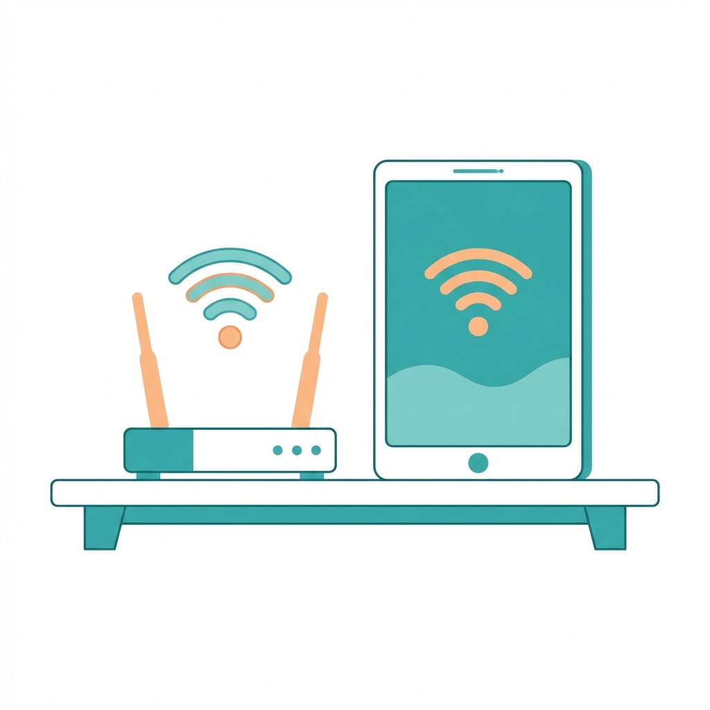 Wi-Fi Router and Tablet