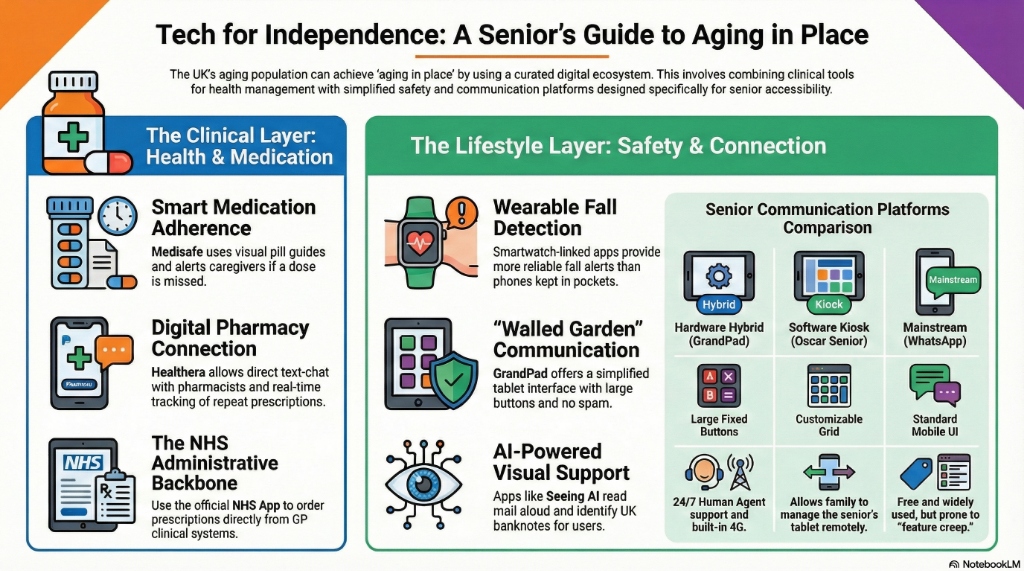 Tech for Independence Infographic showing Clinical and Lifestyle layers